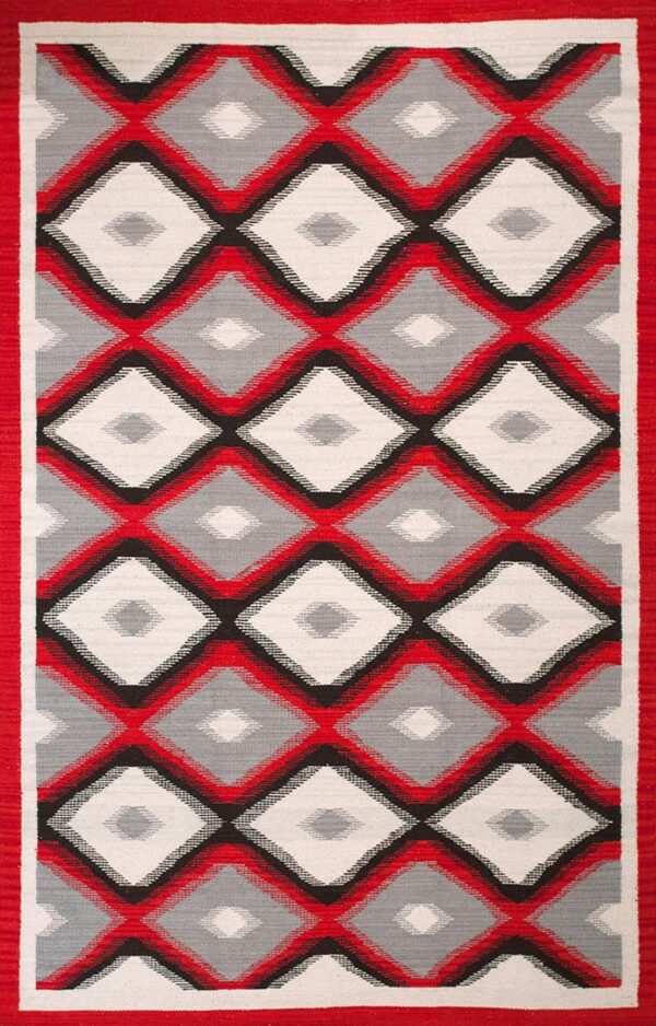 Contemporary southwestern style flat weave rug, design n10011 1 Contemporary american hooked rug, design n10011