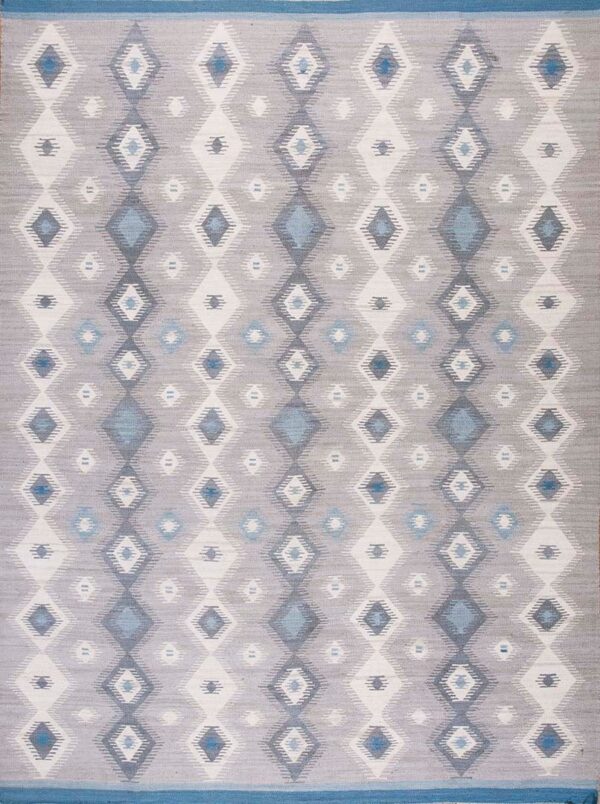 Contemporary southwestern style flat weave rug, design n10025a 1 Contemporary american hooked rug, design n10025a