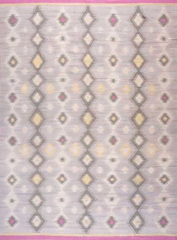 Contemporary southwestern style flat weave rug, design n10025c 2 Contemporary american hooked rug, design n10025c