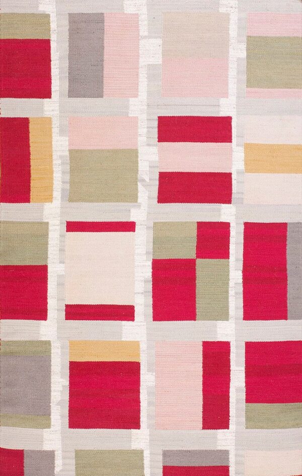 Contemporary southwestern style flat weave rug, design n10031a 1 Contemporary american hooked rug, design n10031a