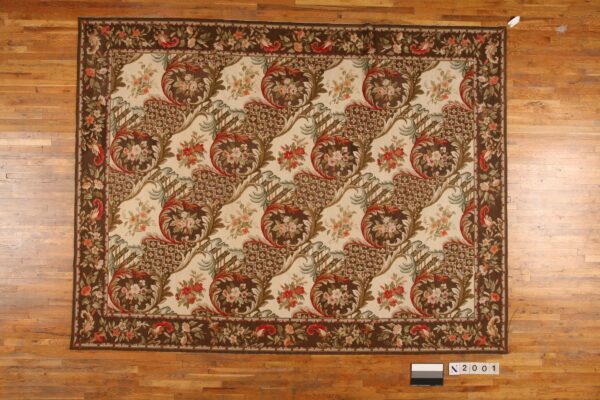 Contemporary needlepoint rug, design n2001b 1 Contemporary american hooked rug, design n2001b