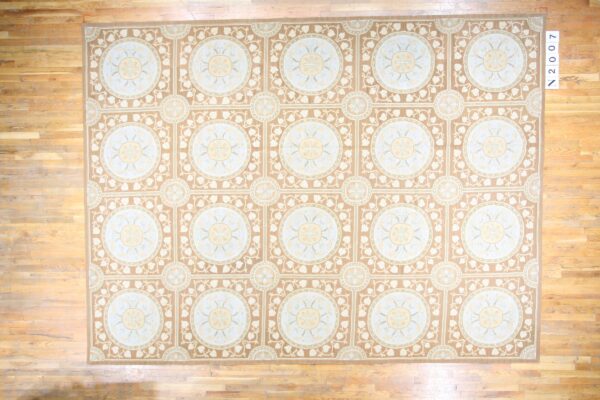 Contemporary needlepoint rug, design n2007b 1 Contemporary american hooked rug, design n2007b