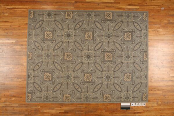 Contemporary needlepoint rug, design n2013 1 Contemporary american hooked rug, design n2013