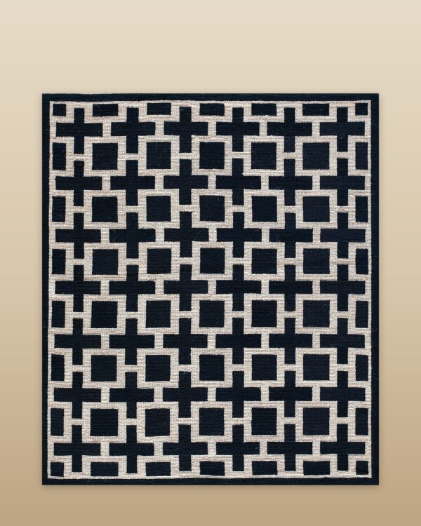 Contemporary needlepoint rug, design n2020d 1 Contemporary american hooked rug, design n2020d