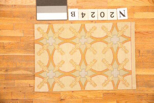 Contemporary needlepoint rug, design n2024b 1 Contemporary american hooked rug, design n2024b