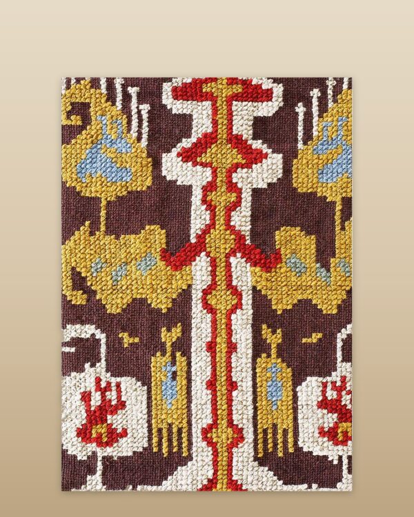 Contemporary needlepoint rug, design n2075 1 Contemporary american hooked rug, design n2075