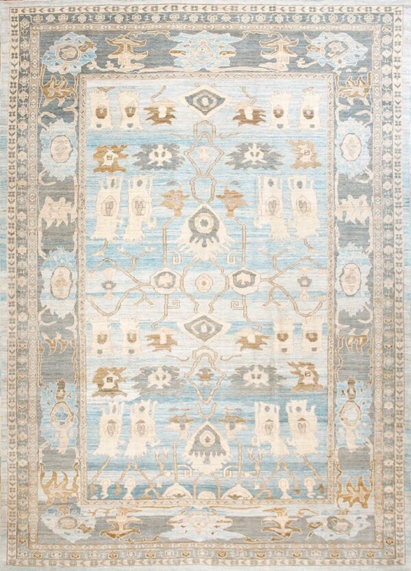 Contemporary sultanabad rug, design s53880 1 Contemporary american hooked rug, design s53880