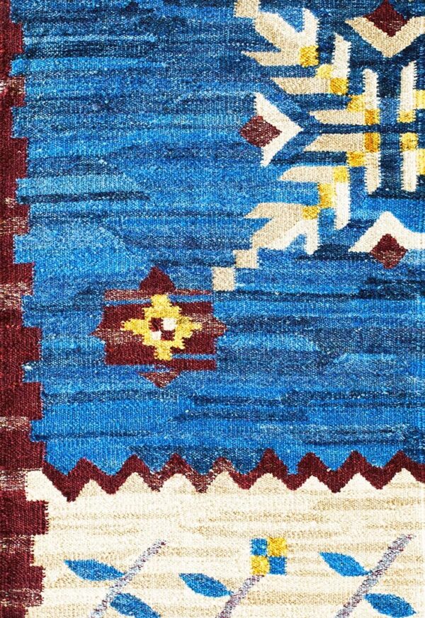 Contemporary swedish style flat weave rug, design sc_01b 1 Contemporary american hooked rug, design sc_01b
