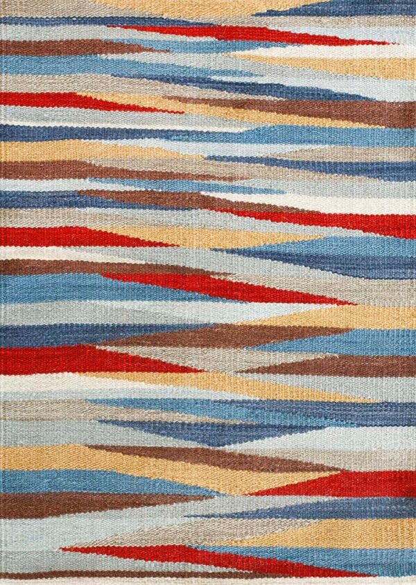 Contemporary swedish style flat weave rug, design sc_06 1 Contemporary american hooked rug, design sc_06