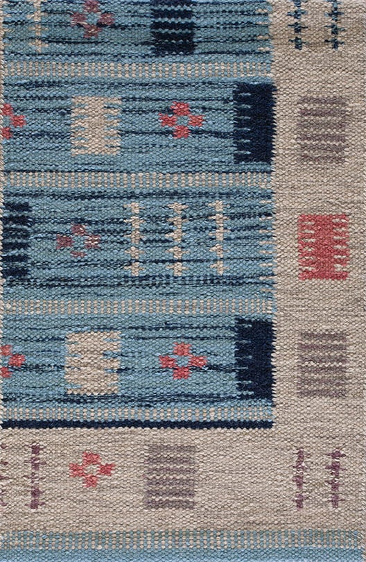 Contemporary swedish style flat weave rug, design sc_204a 1 Contemporary american hooked rug, design sc_204a