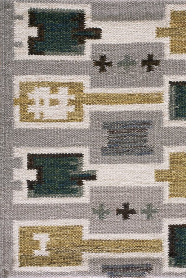 Contemporary swedish style flat weave rug, design sc_206a 1 Contemporary american hooked rug, design sc_206a