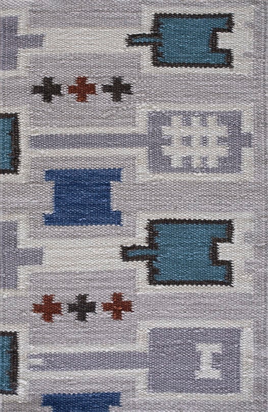 Contemporary swedish style flat weave rug, design sc_206b 1 Contemporary american hooked rug, design sc_206b