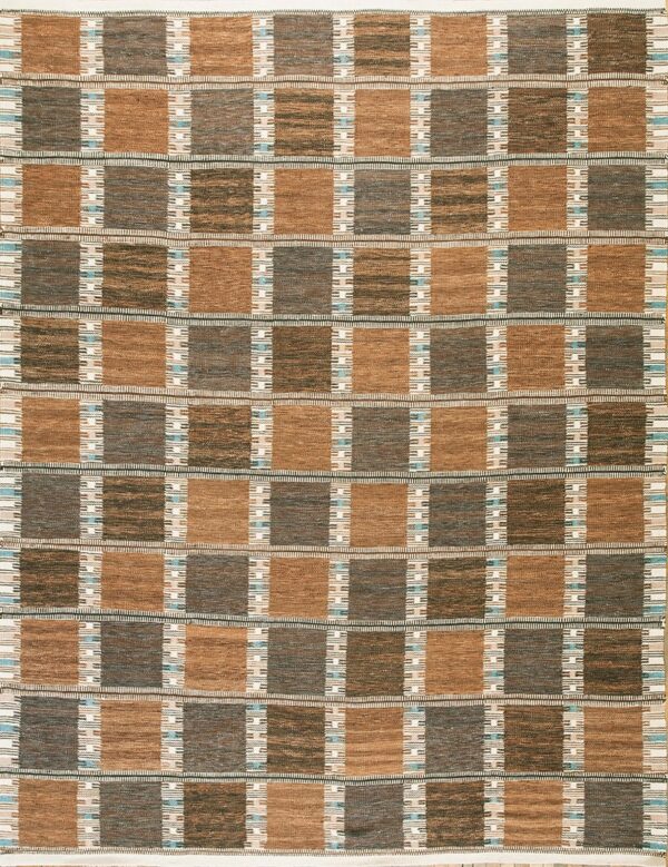 Contemporary swedish style flat weave rug, design sc_501b 3 Contemporary american hooked rug, design sc_501b
