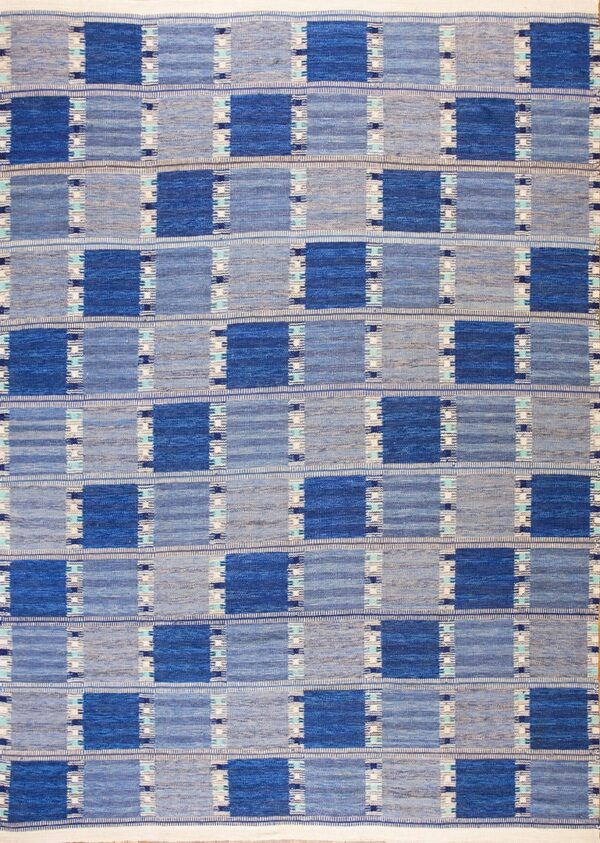 Contemporary swedish style flat weave rug, design sc_501c 2 Contemporary american hooked rug, design sc_501c
