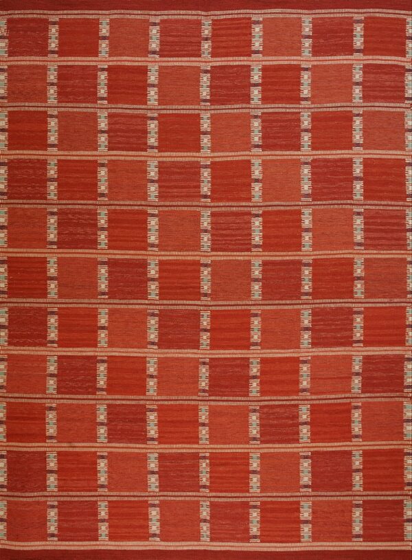 Contemporary swedish style flat weave rug, design sc_501d 1 Contemporary american hooked rug, design sc_501d