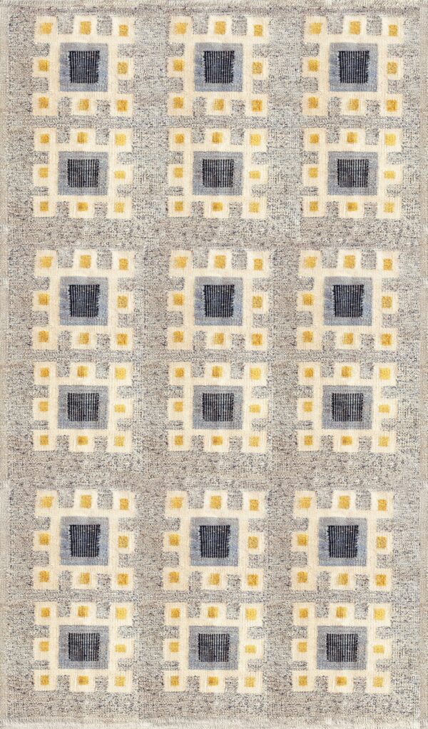 Contemporary swedish style flat weave rug, design sc_503 1 Contemporary american hooked rug, design sc_503