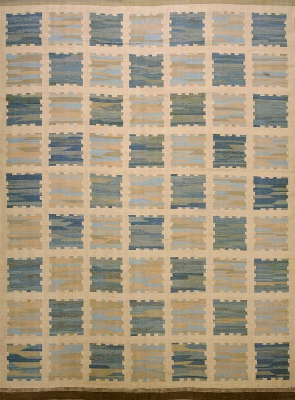 Contemporary swedish style flat weave rug, design sc_504c 1 Contemporary american hooked rug, design sc_504c