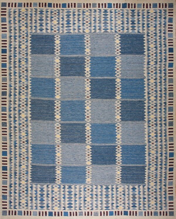 Contemporary swedish style flat weave rug, design sc_512c 1 Contemporary american hooked rug, design sc_512c
