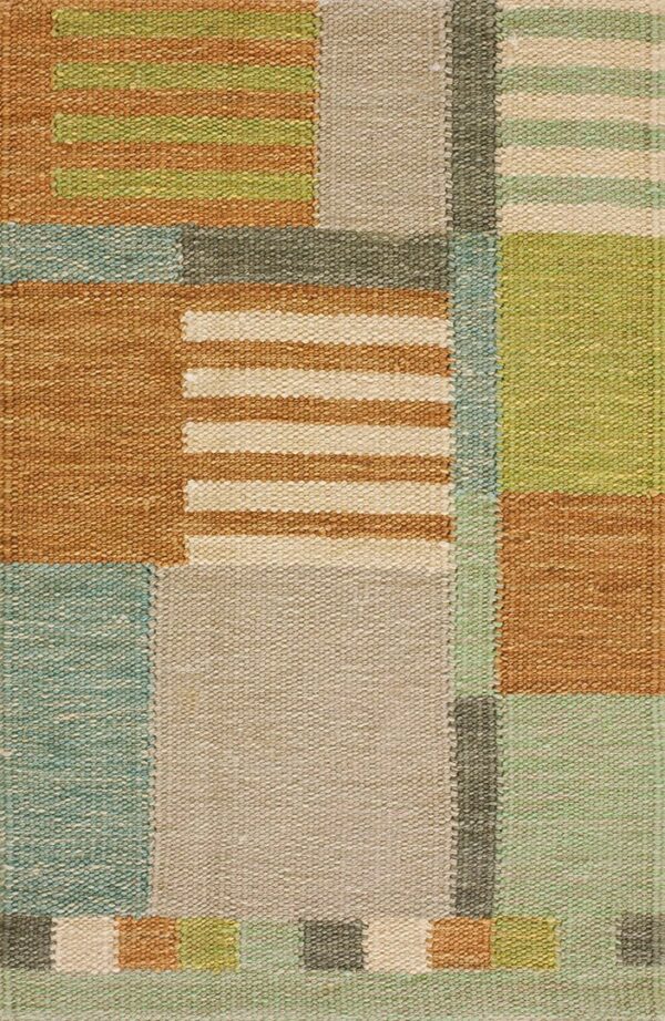 Contemporary swedish style flat weave rug, design sc_517c 1 Contemporary american hooked rug, design sc_517c