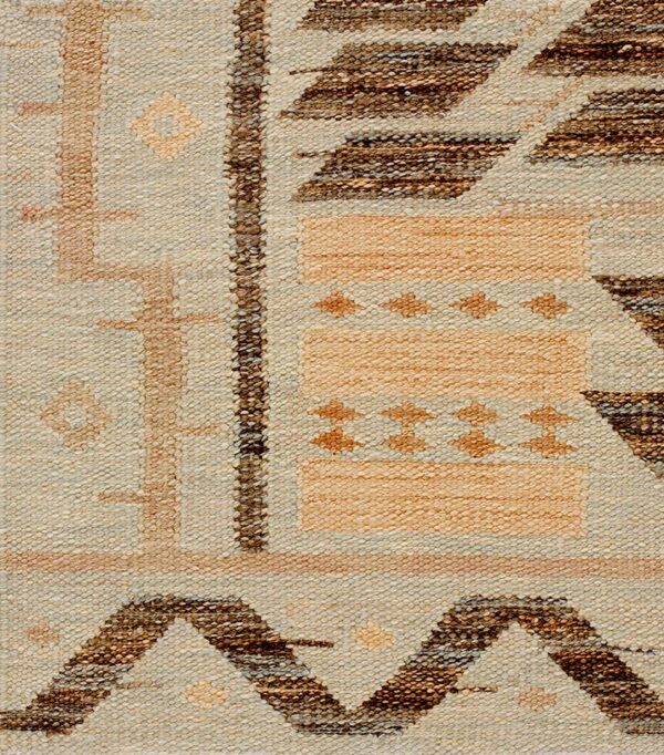 Contemporary swedish style flat weave rug, design sc_539 1 Contemporary american hooked rug, design sc_539