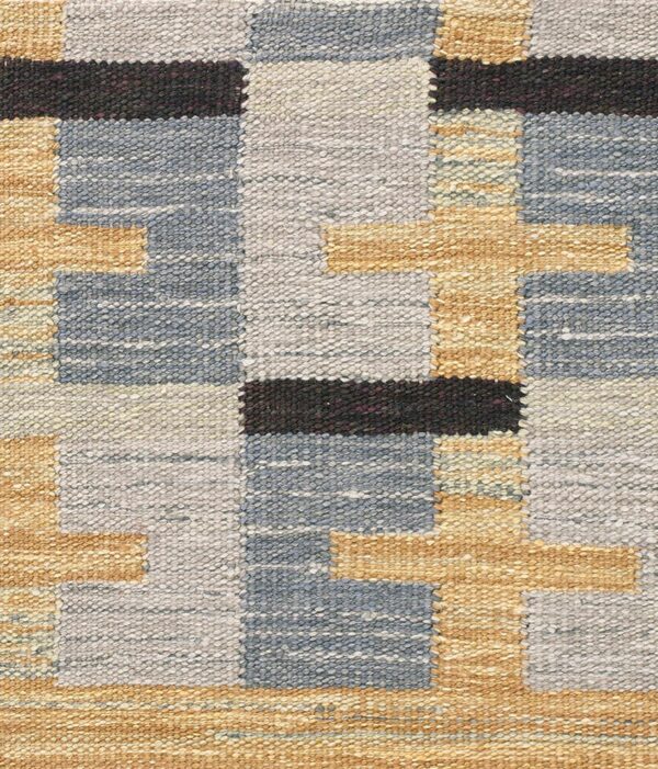 Contemporary swedish style flat weave rug, design sc_565 1 Contemporary american hooked rug, design sc_565
