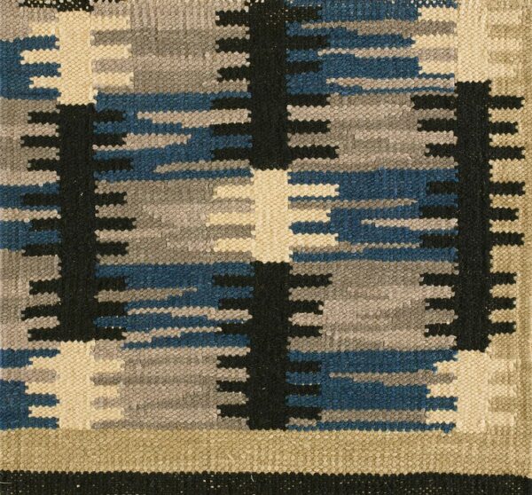 Contemporary swedish style flat weave rug, design sc_571 1 Contemporary american hooked rug, design sc_571