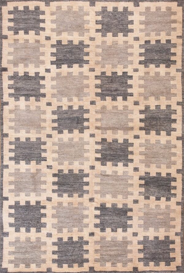 Contemporary swedish style flat weave rug, design scp_03a 1 Contemporary american hooked rug, design scp_03a