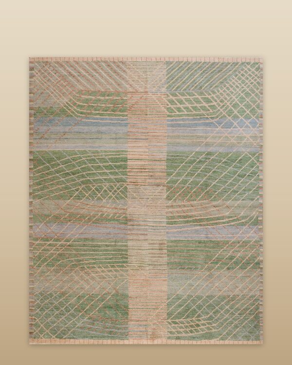 Contemporary swedish style flat weave rug, design scp_05 1 Contemporary american hooked rug, design scp_05