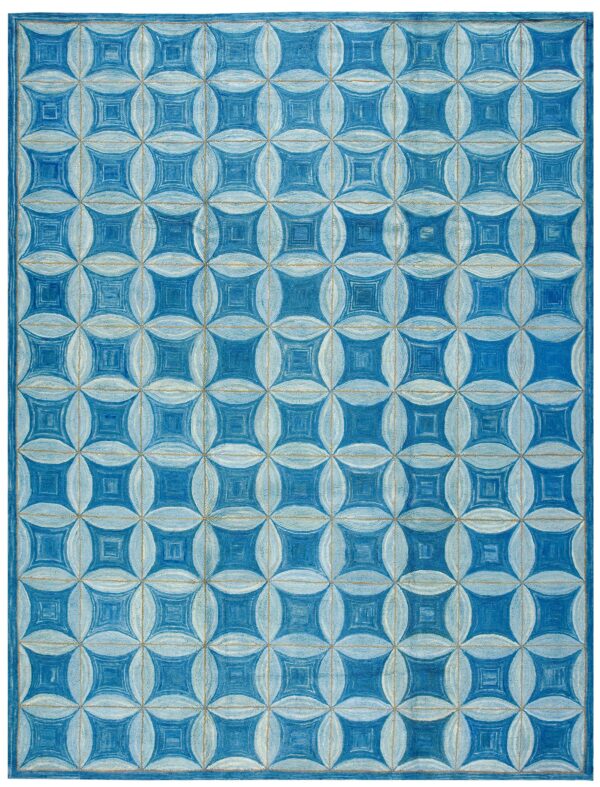 Contemporary american hooked rug, design w1002a 2 Contemporary american hooked rug, design w1002a