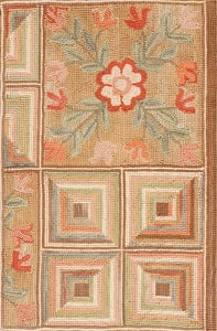 Contemporary american hooked rug, design w1008b 3 Contemporary american hooked rug, design w1008b