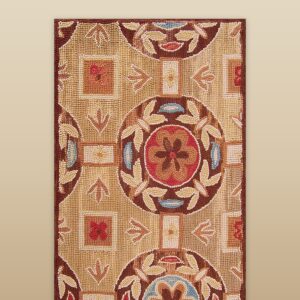 Contemporary American hooked rug, design W1057