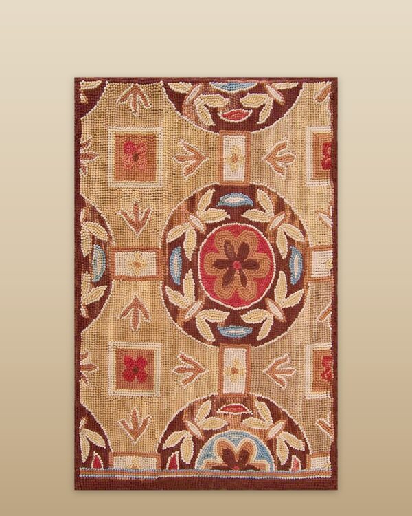 Contemporary american hooked rug, design w1057
