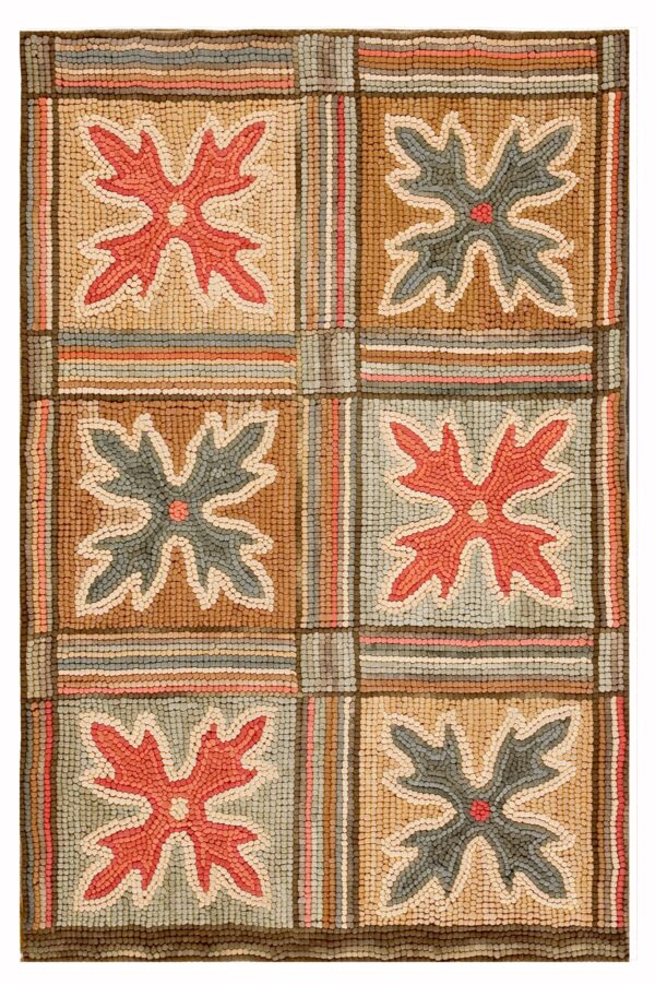 Contemporary american hooked rug, design w1074 2 Contemporary american hooked rug, design w1074