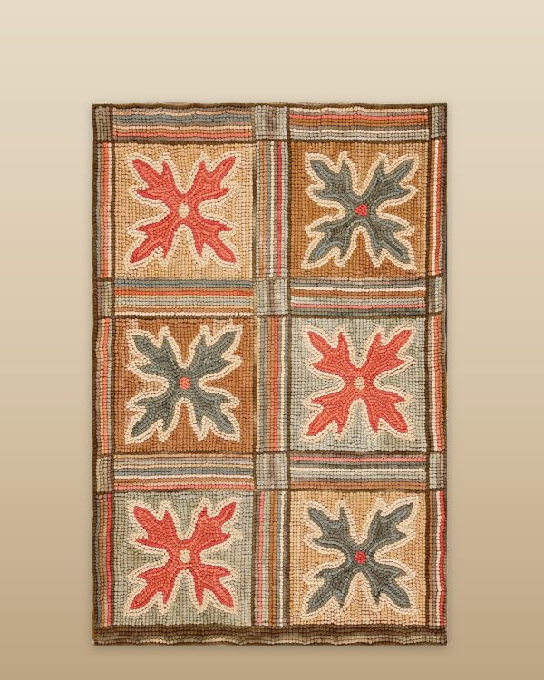 Contemporary american hooked rug, design w1074