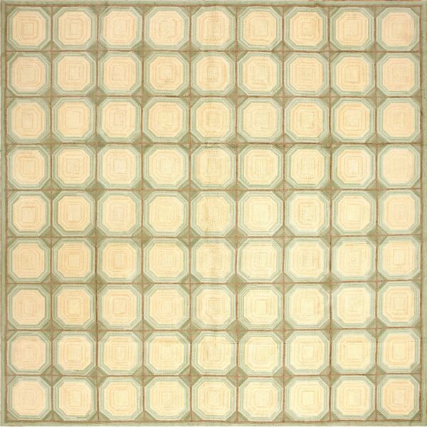 Contemporary american hooked rug, design w1119c