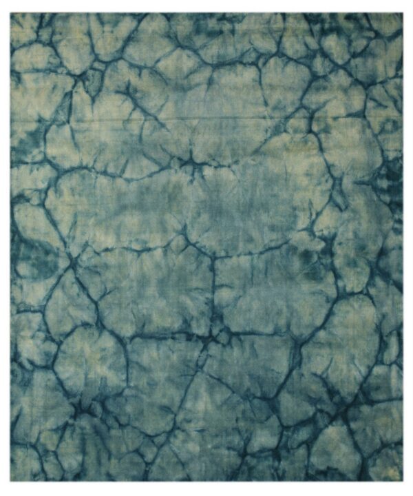 Dip dyed teal hand-tufted wool rug abstract 8'x10' carpet 1 Dip dyed teal handmade wool rug abstract 8'x10' carpet