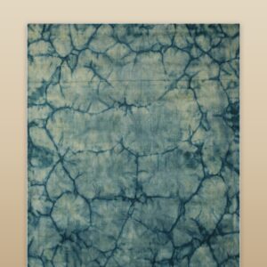 Dip Dyed Teal Handmade Wool Rug Abstract 8'x10' Carpet