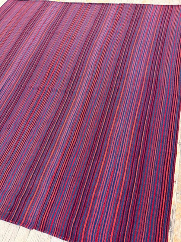 Mid century modern handwoven geometric turkish decorative kilim square small rug 4 Mid century modern handwoven geometric turkish decorative kilim square small rug - detail view 3