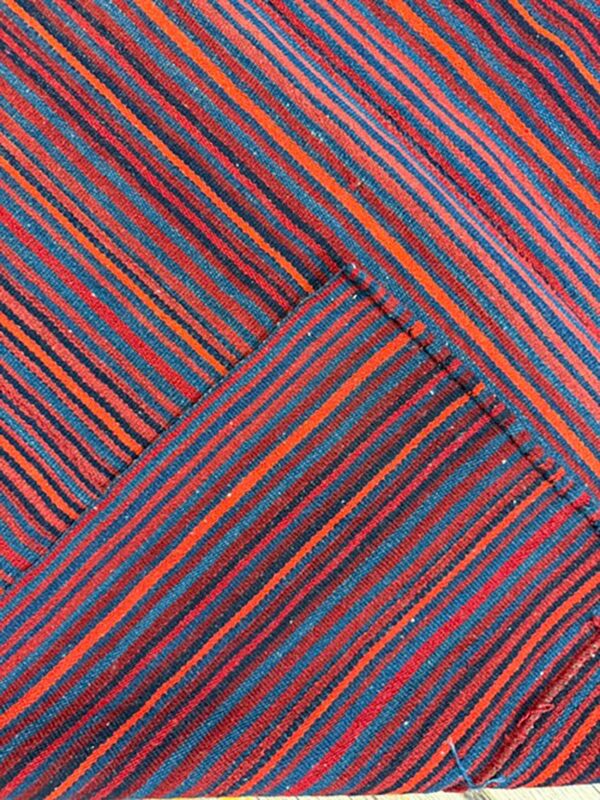Mid century modern handwoven geometric turkish decorative kilim square small rug 7 Mid century modern handwoven geometric turkish decorative kilim square small rug - detail view 6