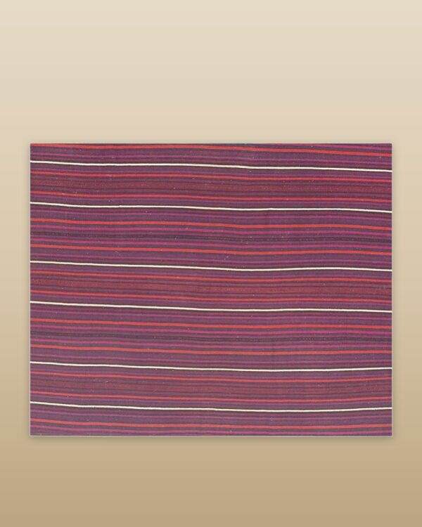 Mid-century modern multicolor stripe geometric turkish kilim handwoven small rug 1 Mid-century modern multicolor stripe geometric turkish kilim handwoven small rug