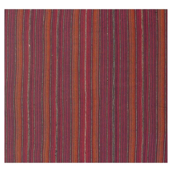 Mid-century modern multicolor stripe turkish decorativekilim flatweave small rug 2 Mid-century modern multicolor stripe turkish decorativekilim flatweave small rug - detail view 1