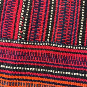 Mid-Century Modern Multicolor Stripe Turkish DecorativeKilim Flatweave Small Rug - detail view 4