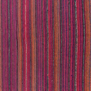 Mid-Century Modern Multicolor Stripe Turkish DecorativeKilim Flatweave Small Rug - detail view 6