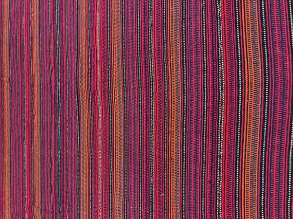 Mid-century modern multicolor stripe turkish decorativekilim flatweave small rug 7 Mid-century modern multicolor stripe turkish decorativekilim flatweave small rug - detail view 6