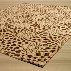 Modern Animal Skin Brown Hand-Tufted Wool Rug Contemporary 7'9x9'9 Carpet - detail view 1