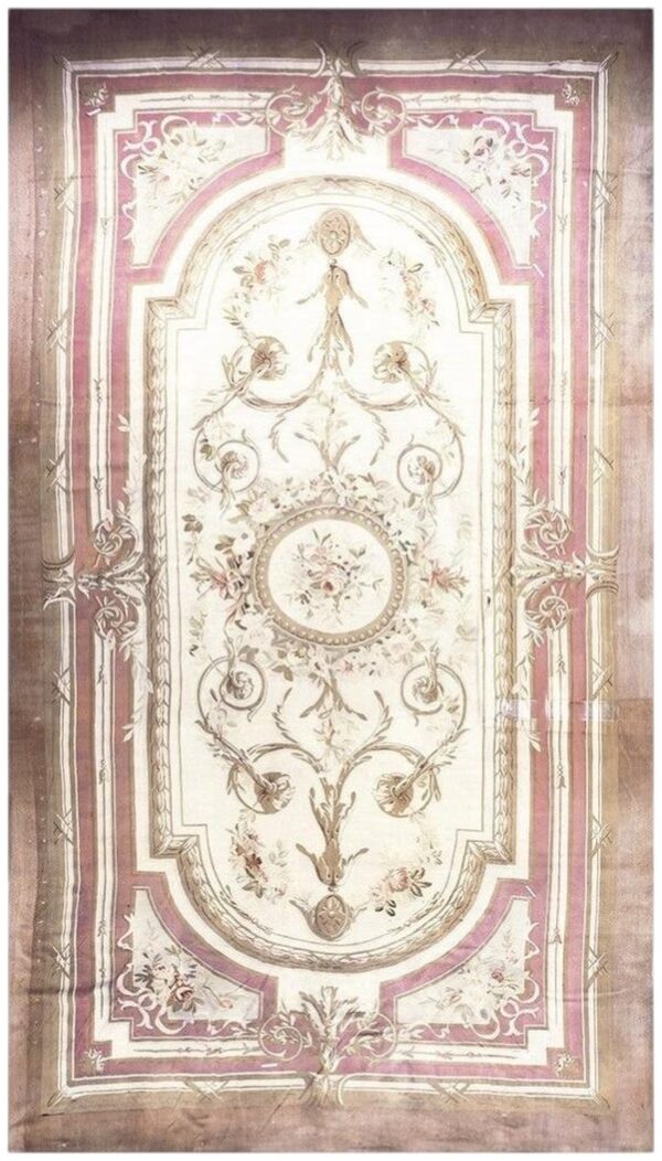 1850s ivory field classical french antique european aubusson oversized rug 1 1850s ivory field classical french antique european aubusson oversized rug
