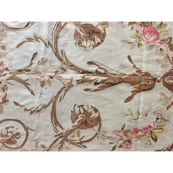 1850s ivory field classical french antique european aubusson oversized rug 3 1850s ivory field classical french antique european aubusson oversized rug - detail view 2