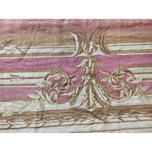 1850s Ivory Field Classical French Antique European Aubusson Oversized Rug - detail view 4