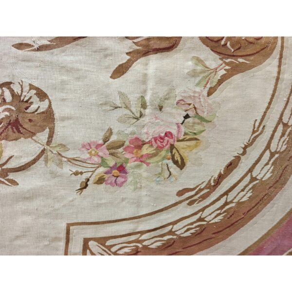 1850s ivory field classical french antique european aubusson oversized rug 6 1850s ivory field classical french antique european aubusson oversized rug - detail view 5