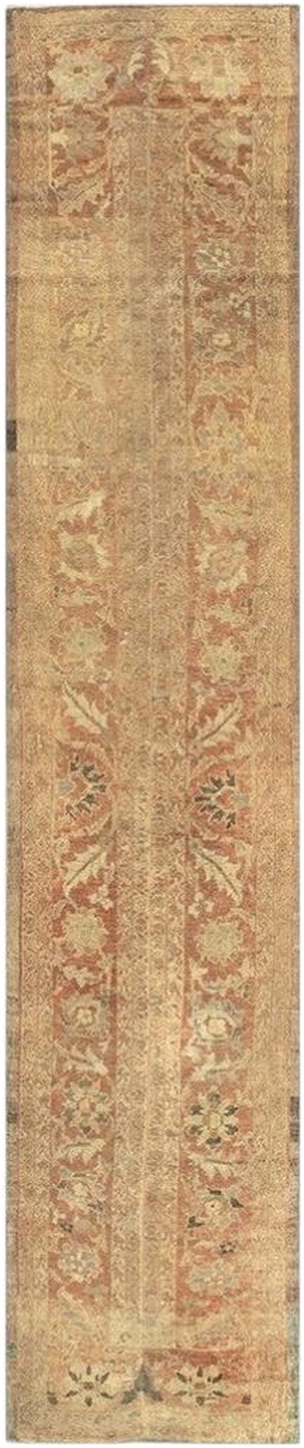 1900s beige field geometric antique indian amritsar knotted hallway runner rug 1 1900s beige field geometric antique indian amritsar knotted hallway runner rug